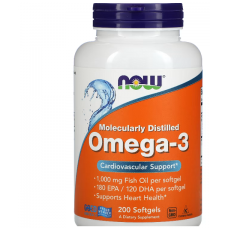 NOW Foods 天然深海魚油 Omega-3 ( EPA 180mg / DHA 120mg) --* 200 粒