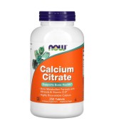 NOW Foods  檸檬酸鈣 --  250錠 添加維他命D 鎂 鋅 銅 錳 -- Calcium Citrate      