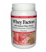  Natural Factors 100%天然乳清蛋白粉-- 12 oz (340 g) 天然草莓口味 -- Whey Factors