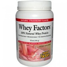  Natural Factors 100%天然乳清蛋白粉-- 12 oz (340 g) 天然草莓口味 -- Whey Factors