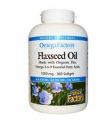  Natural Factors 有機亞麻仁油 亞麻籽油-- 1000 mg*360粒 - Omega Factors, Flaxseed Oil