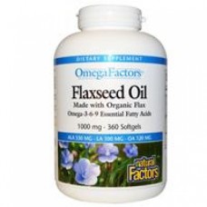  Natural Factors 有機亞麻仁油 亞麻籽油-- 1000 mg*360粒 - Omega Factors, Flaxseed Oil