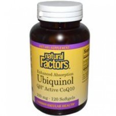 Natural Factors Ubiquinol QH 輔酶素Q10 還原型 --100mg*120粒 -- CoQ10 (含:亞麻油)